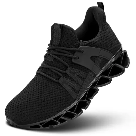 K1REALRUN Men's Athletic Running Trainers - Breathable Knitted Running Shoes, TPU Shock-Absorption Non-Slip Sole, Lightweight Men's Shoes for Gym Workout, All-Season Athleisure Sneakers