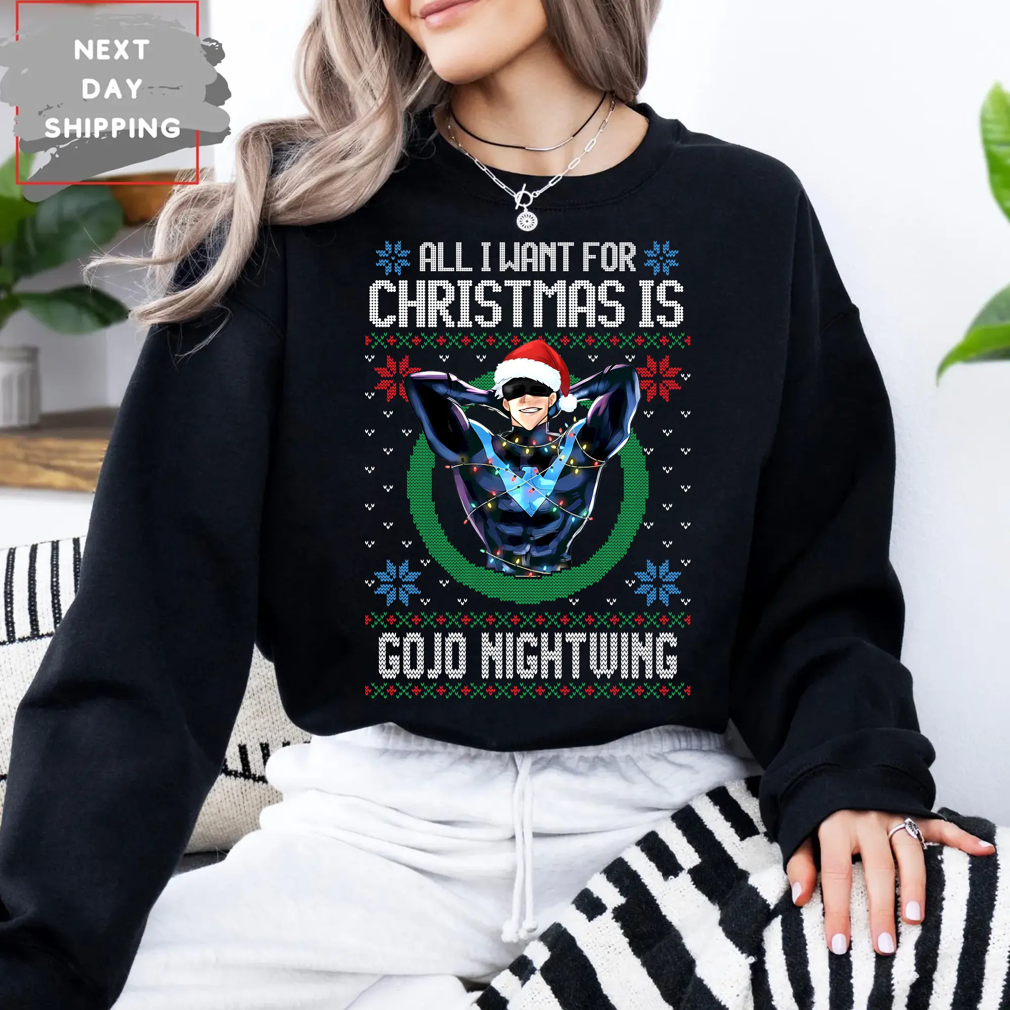 Christmas for Gojo Nightwing Shirt, NightWing Fans Fashion Cotton, Full Colors, Full Sizes, For Men, For Women