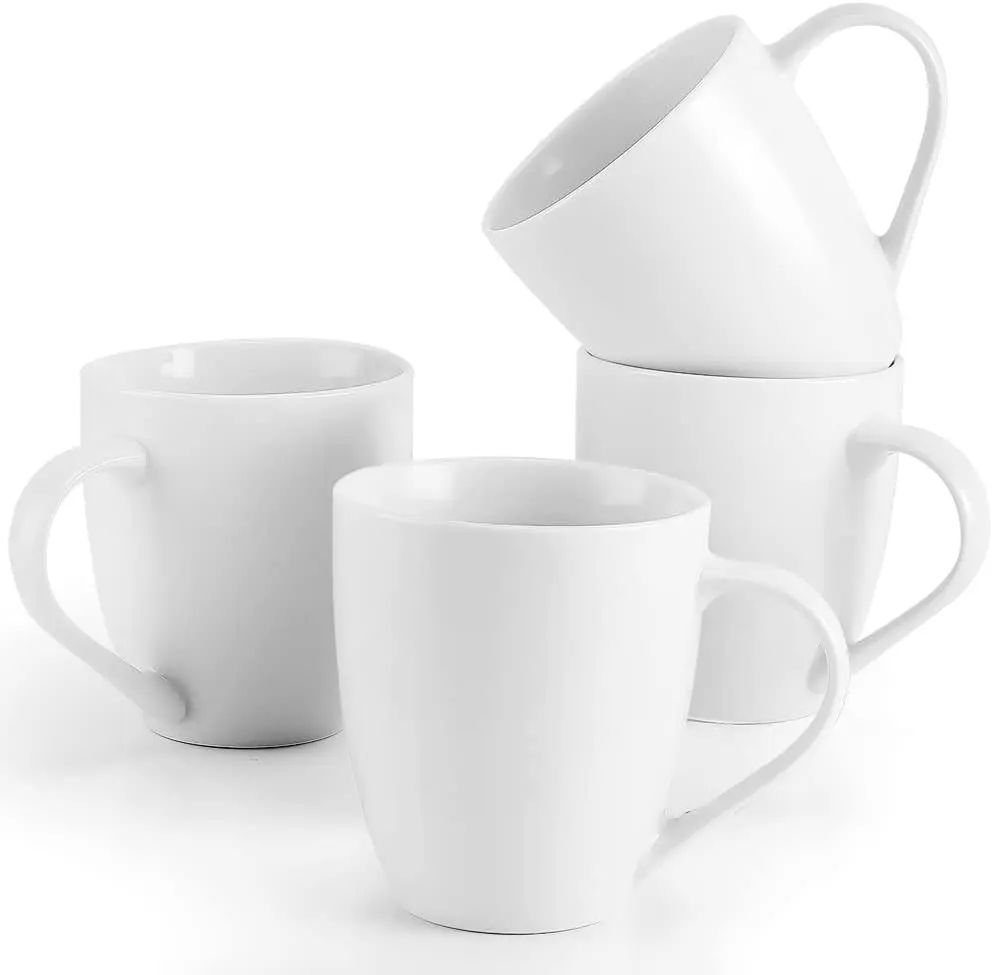 Coffee Mugs Set of 4, 16 Ounce Mug with Handles, Ceramic Coffee Cups, Porcelain Mugs Sets, Large Coffee Mugs for Coffee, Tea, Hot Cocoa, Milk, Microwave and Dishwasher Safe
