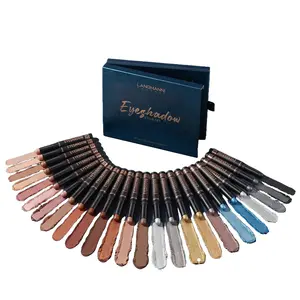 LANGMANNI 8-Color Luxury Metallic Eyeshadow Stick Set - Blue, Pink, Cool Toned, Natural, Shimmery Shades, Smooth Hypoallergenic Long-Lasting Waterproof Cream Eye Pencils with Contour & Highlighter, Safe for Sensitive Skin, Ideal Gift, Blue Eyeshadow, Pink