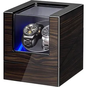 Watch Winders for Automatic Watches,  Ebony-Colored Piano Lacquer Automatic Watch Winder Box, Rotating Watch Case with 4 Rotation Modes, Quiet , LED for Man Woman's Watches UJWW001E