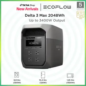 [LIVE] DELTA 3 Max Portable, 2048Wh LiFePO4 Battery, Solar Generator, 3400W X-Boost Output, Ultra-Fast 0-80% Charging in 1.13 Hr, Home Backup & RV Camping