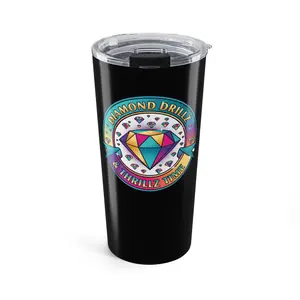 Diamond Drill Rhinestone Logo Tumbler 20oz | Gemstone Bling Travel Cup