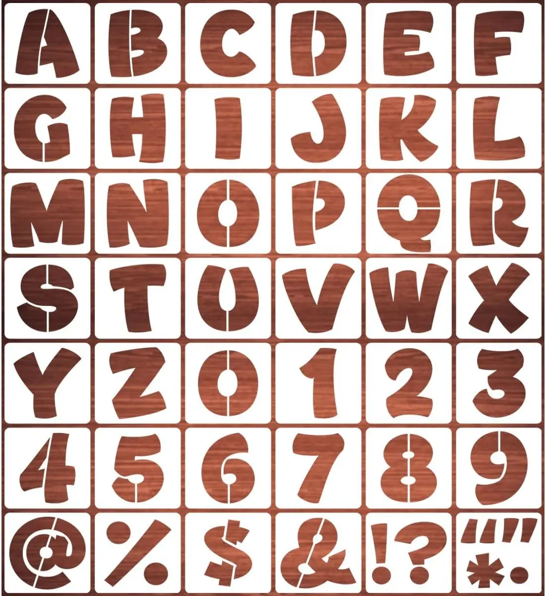 5 Inch Letter Stencils for Painting - 42 Pack Alphabet Letter and Number Stencil Templates with Signs for Painting, Reusable Letters and Numbers Stencils for Chalkboard Wood Signs & Wall Art