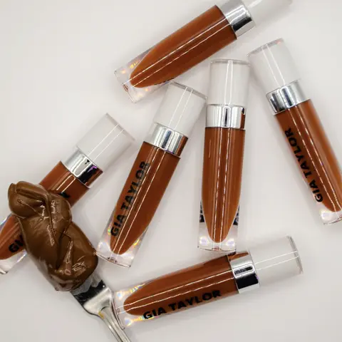 "Ella" Chocolate Hazelnut Gloss brown tint lipgloss vegan cruelty free non sticky moisturizing