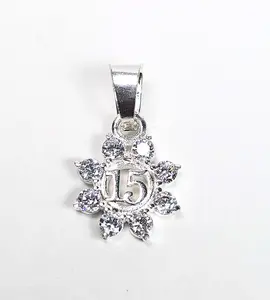 Quinceañera Pendant Charm (15.5mm) - 925 Sterling Silver
