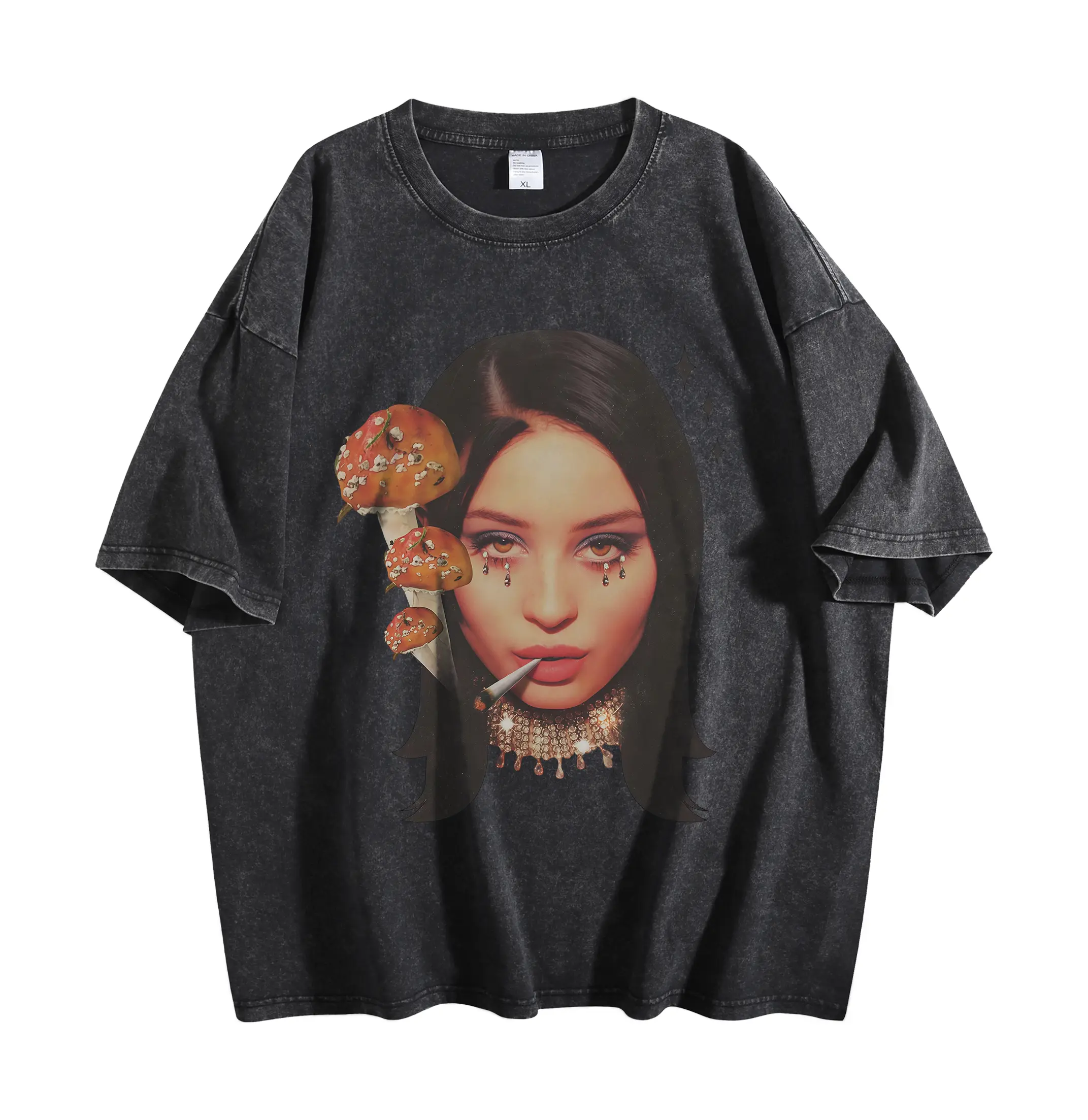 Euphoria: Seasons 1 & 2 & 3 Rue Maddy Y2K Gen Z Oversized Washed Tee Unisex Oversize Anime Manga Acid Washed Lightweight Cotton T-Shirt,  Gift for Birthday Christmas Valentine's Day Halloween Casual
