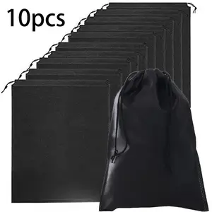 10pcs Portable Shoe Storage Bag with Drawstring - Durable Non-Woven Travel Organizer Pouch for Easy Packing & Organization, Hanging Shoe Organizers, Shoe Bags, Shoes Bag
