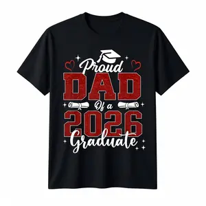Senior Dad 2026 Graduation Proud Dad of a 2026 Graduate T-Shirt | Men'S Casual Short Sleeve, Funny Graphic Tee, Comfortable Crew Neck, All-Season Wear, Playful Print, Regular Fit
