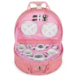 Porcelain Unicorn Tea Set in Basket