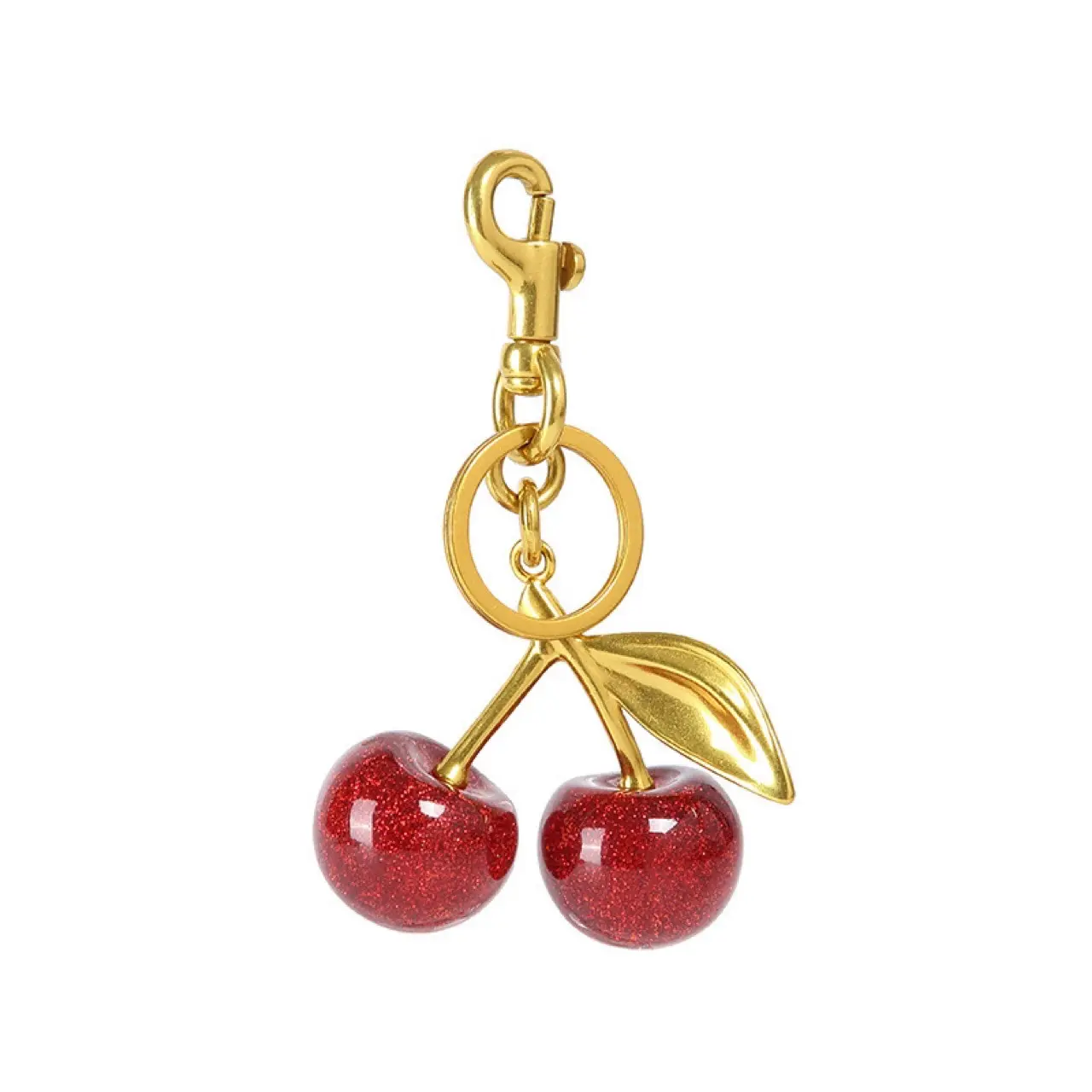 Adorable Cherry Bag Charm, Fashion Cute Cherry Keychain for Handbag & Car Key Decoration