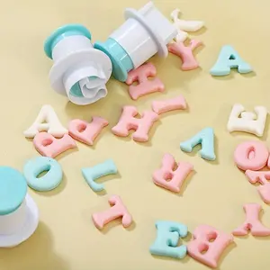 Alphabet & Number Cookie Fondant Cutter, 26pcs/set Plastic Mold Tool, Biscuit Mold, Fondant Cake Print, Pastry Decorating Tools, Baking Accessories, Baking Tool for Home Kitchen, Baking Supplies