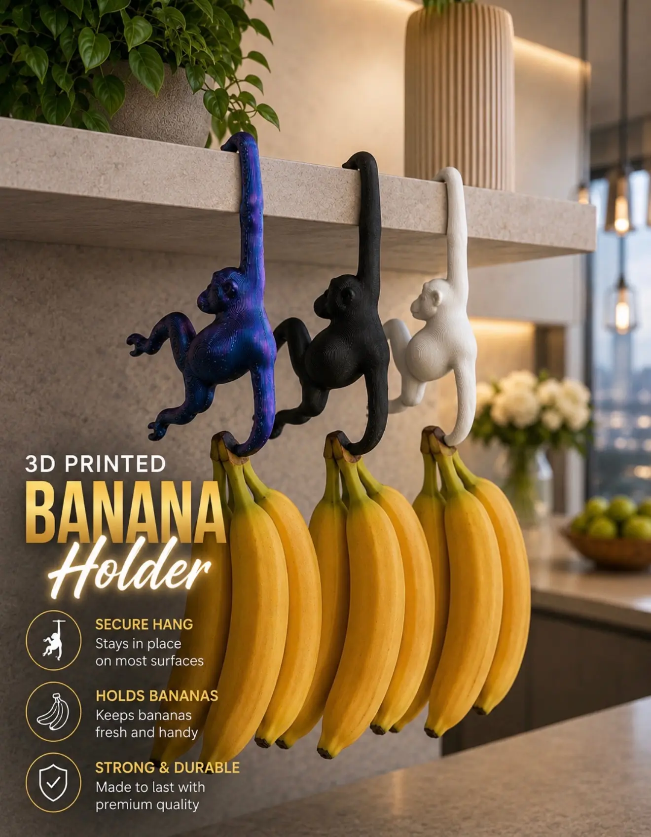 Banana Holder 3D Printed  - Kitchen  Utensils
