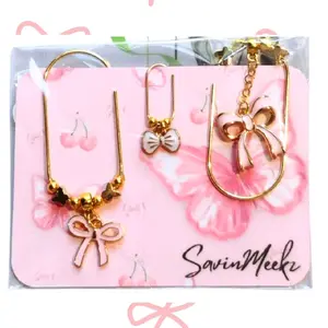 SavinMeekz Bows and Butterflies Clip Bundle - Binder Notebook Planner Accessories - Bookmark with Elegant Bow Design