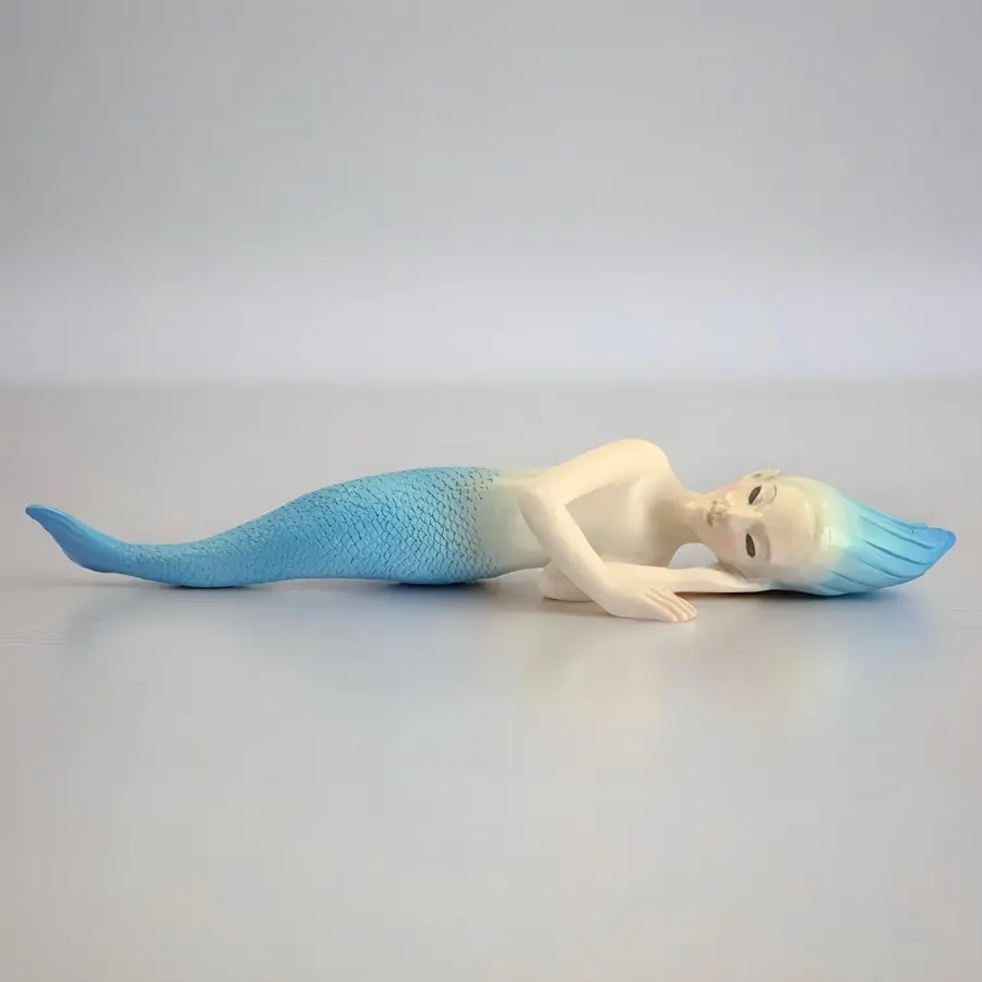 Room Decor Mermaid Resin Figurine, Little Girl Birthday Gift, Ocean Themed Ornament, Fashion Style, No Ca Prop 65 Warning
