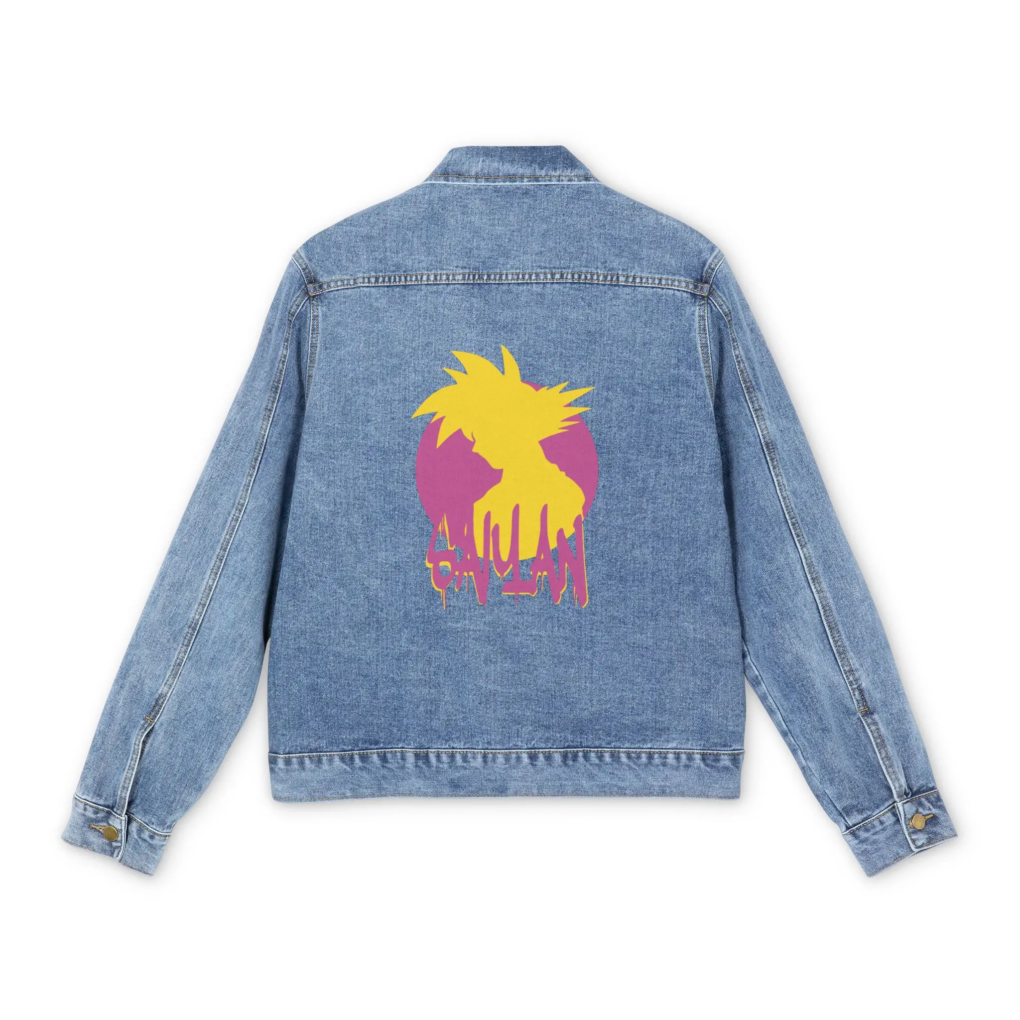 Anime Denim Jacket for Men, Japanese Cartoon Graphic, Otaku Streetwear, Manga Fashion Coat, Anime Lover Gift, DBZ, dragonball z, Asian Style Outerwear,