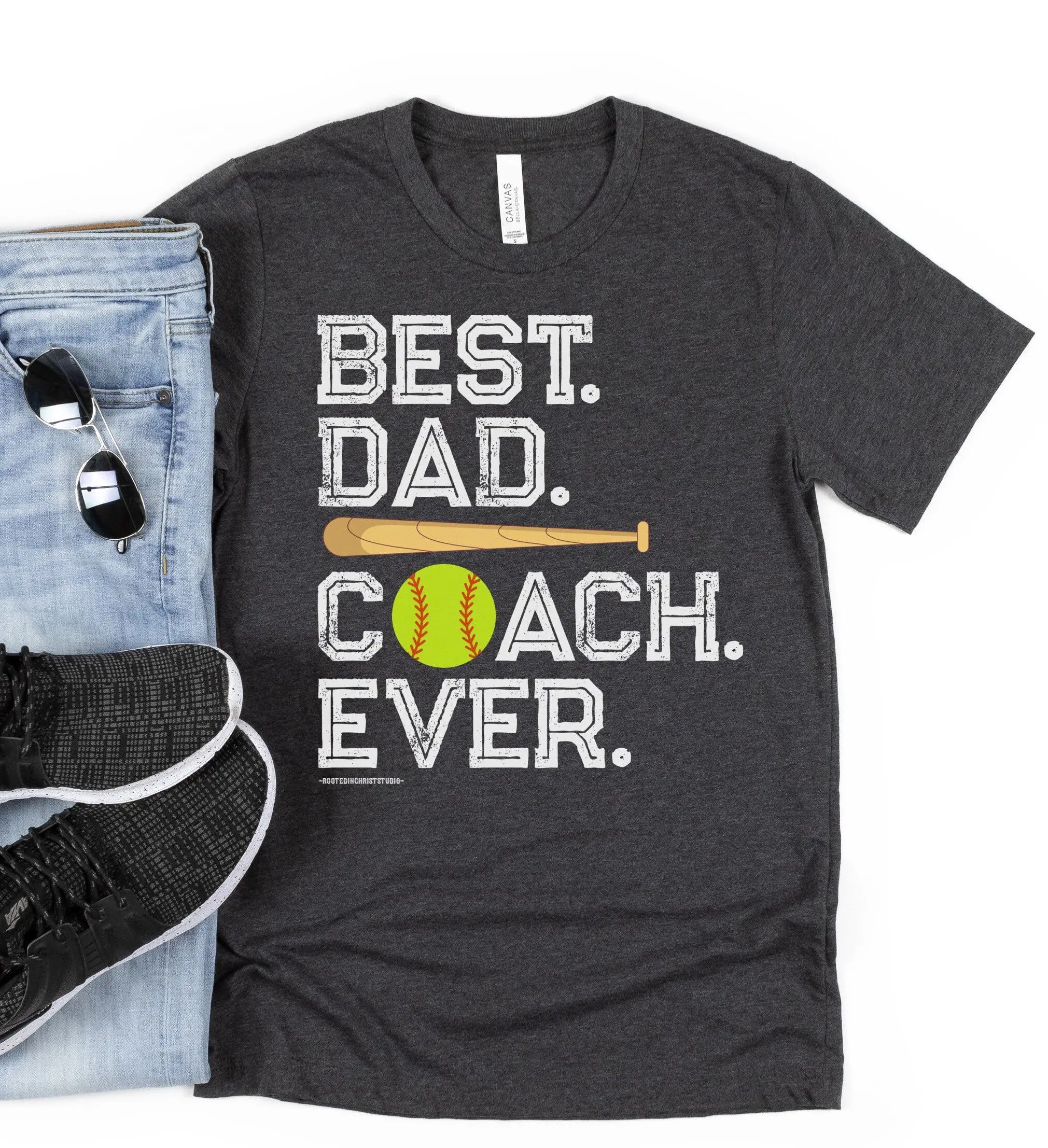 Best Dad Coach Ever Shirt, Father’s Day Softball Coach Shirt, Gifts for Dad