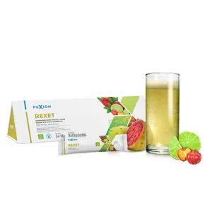 Fuxion Rexet Powdered Red Prickly Pear 140g - 28 Sticks - Perú Effervescent Soft Drink for Detox & Liver Health - Refreshing & Savory Beverage Snack