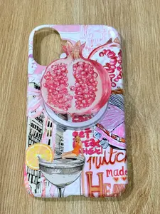 Rainbow Summer Pomegranate Pop Socket Magnetic Pomegranates Phone Grip Summer Szn Tropical Fruit Floral Flower Vibrant Color Phone Grip Popsocket