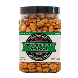 Smokehouse Poppers Seasoned Oyster Crackers - Salsa Flavor with Addictive Crunch - Snack, Crispy