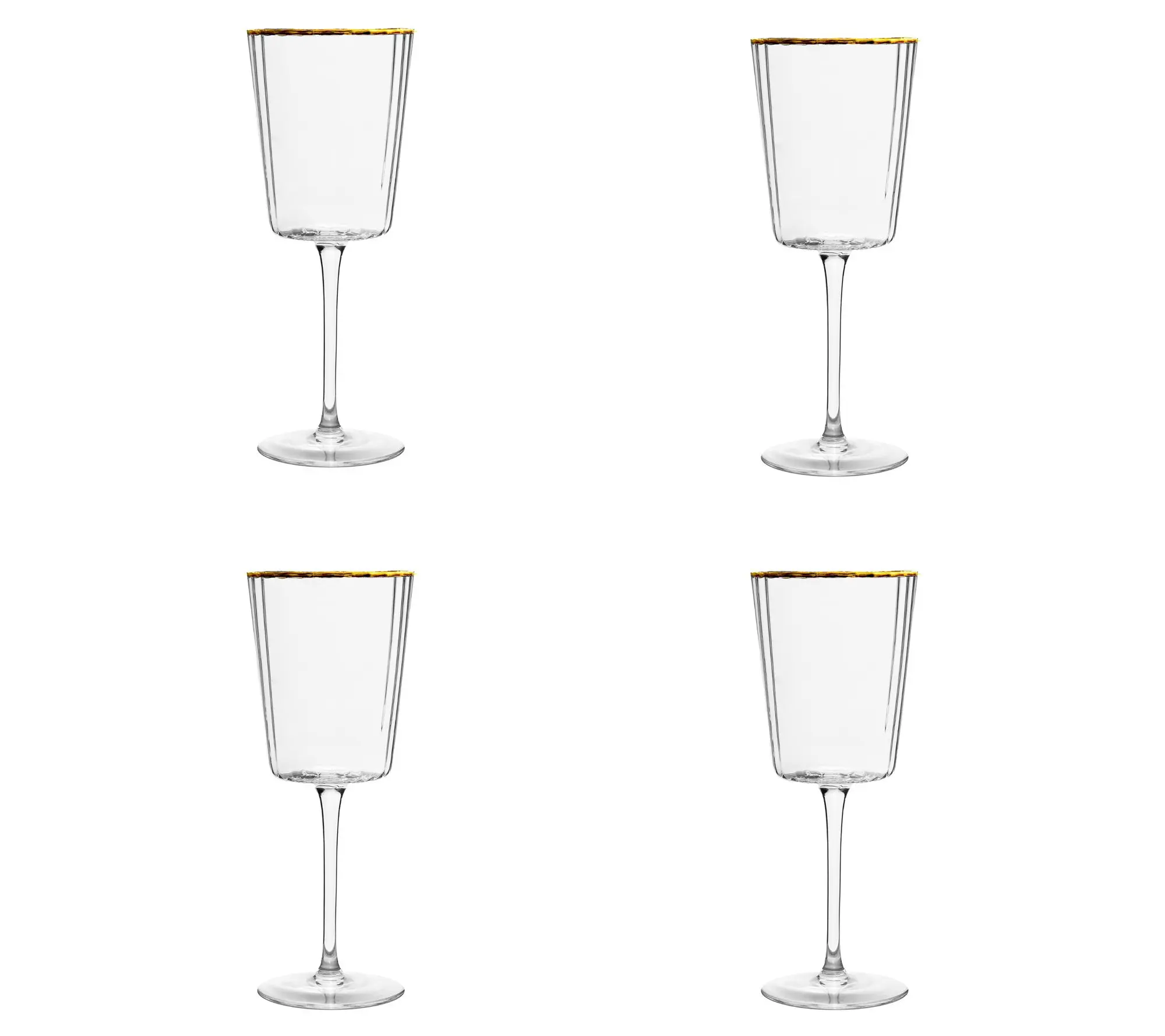 10 Strawberry Street Set of 4Grace Gold Rim RedWine