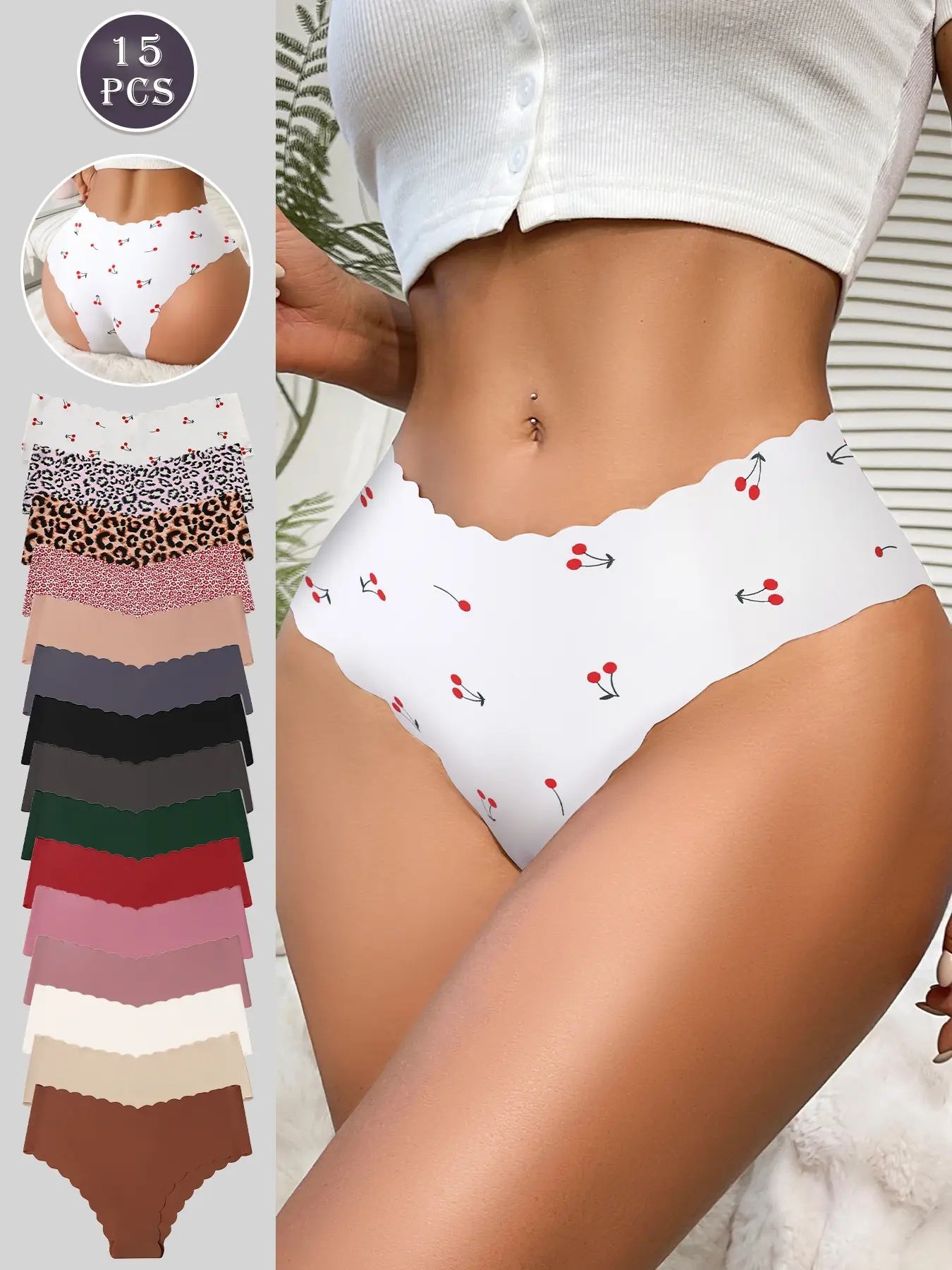 Pack of 5/6/7/10/12/15/30 women's underwear with various prints and solid colors, simple triangle style, suitable for all seasons and daily activities