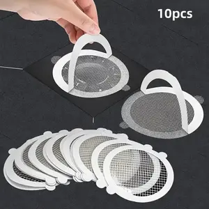 10-Pack Shower Drain Hair Filter Set, Mesh Filtering Stickers, Anti-Clog Hair Catcher, Clog-Free Drain Cover Net, Drain Protection, Drain Protector, Debris, Installation