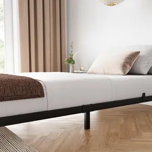 6 Inch Metal Twin Bed Frame,Bed Frame with 6 Non-Slip Mattress Without Headboard,Sturdy Heavy Duty Bed Frames with Reserved Holes for DIY Headboard,Storage Space Under The Bed,Noise Free