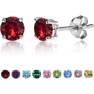Small Stud Earrings for Women Sterling Silver 4mm Hypoallergenic
