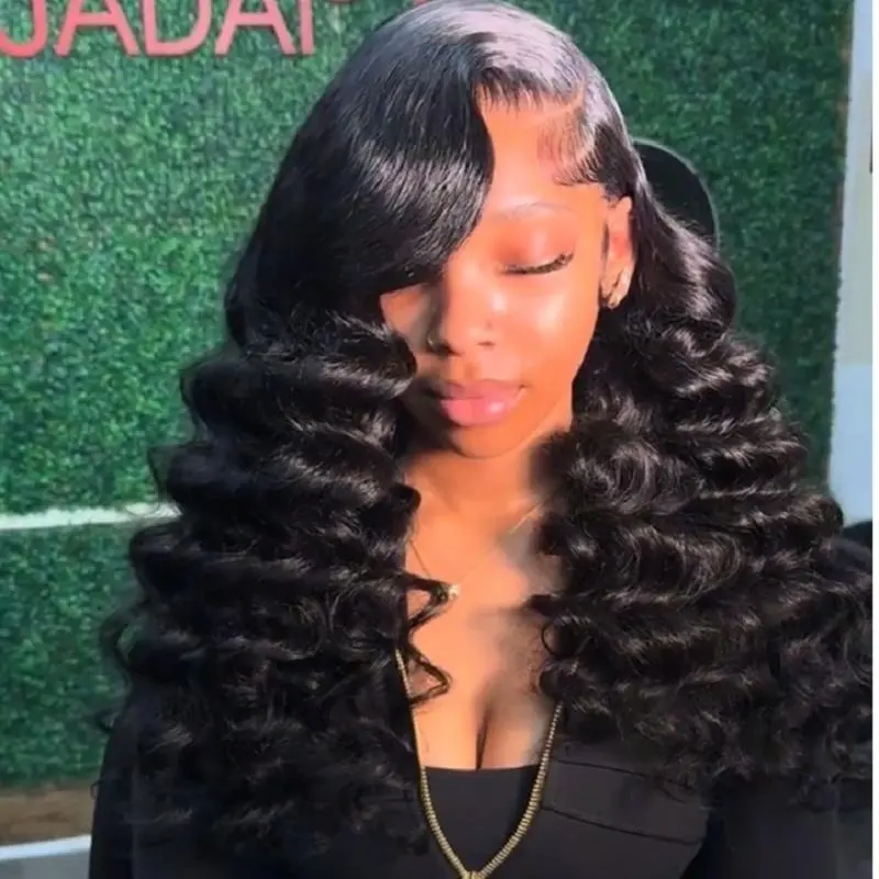 Menglle Hair Glueless 13X4 Deep Wave Lace Front Wigs For Black Women Real Human Hair Wigs Middle Part Human Wig 200% Density#Summervibes#DealsForYouDays