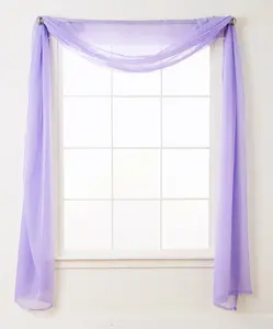 Mocassi Scarf Sheer Curtain Panel with 2 inch Rod Pocket (1 Piece) 55" width X 216" Length