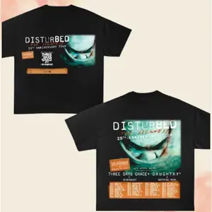 Disturbed The Sickness shirt, Anniversary Tour Date 2025 Merch, The Sickness 25th Anniversary Tour Fan Shirt, Disturbed Tour 2025