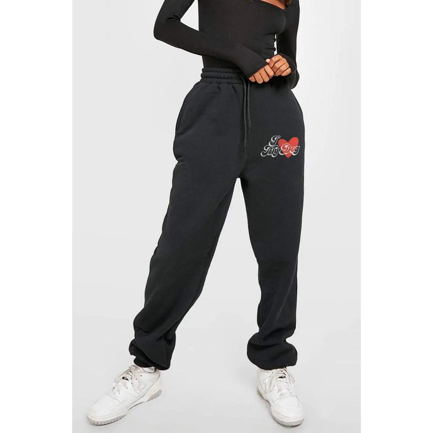 Simply Love Full Size I LOVE MY DOG Graphic Joggers