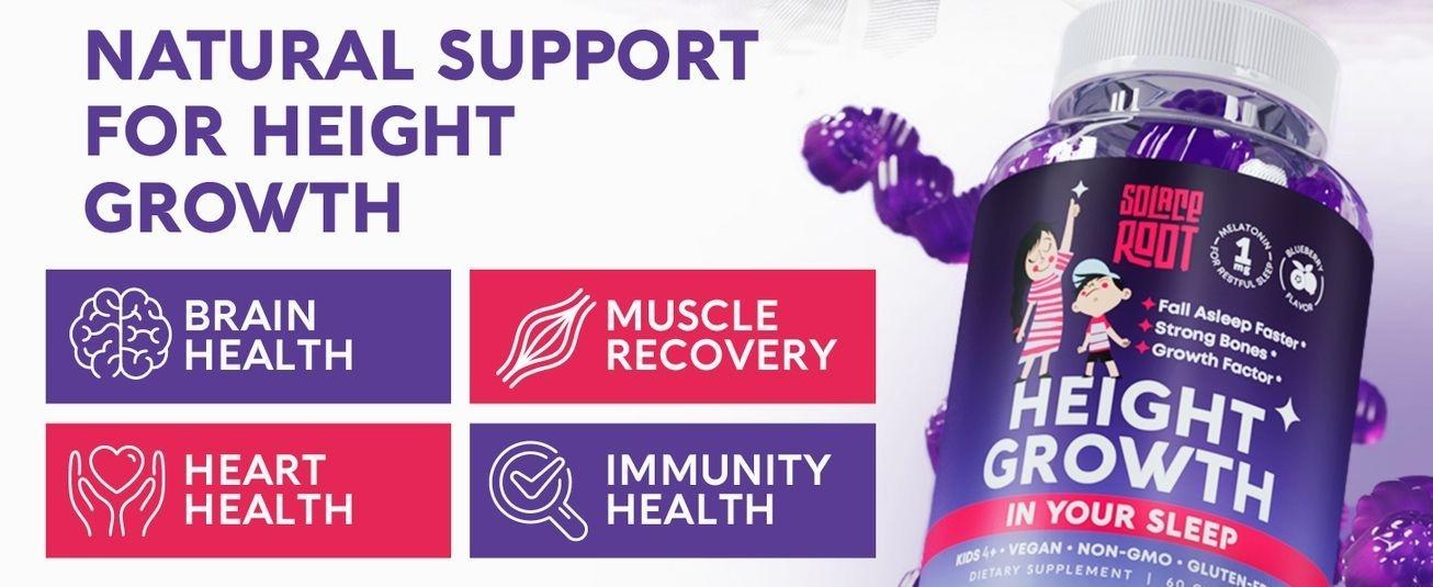 Height Growth Gummies with Melatonin for Kids & Teens - Ashwagandha for Kids - Melatonina Para Niños - Height Growth Supplement - Teen Boy Vitamins - Grow Taller Supplement - Kids Melatonin Gummy