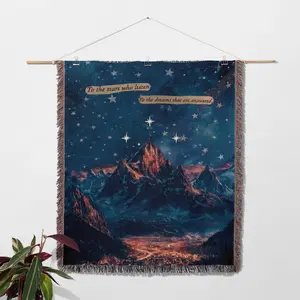 ACOTAR Woven Blanket To The Stars Who Listen Night Court Velaris Bookish Gift Sarah J Maas Merch Cozy Reading Throw for Book Lovers