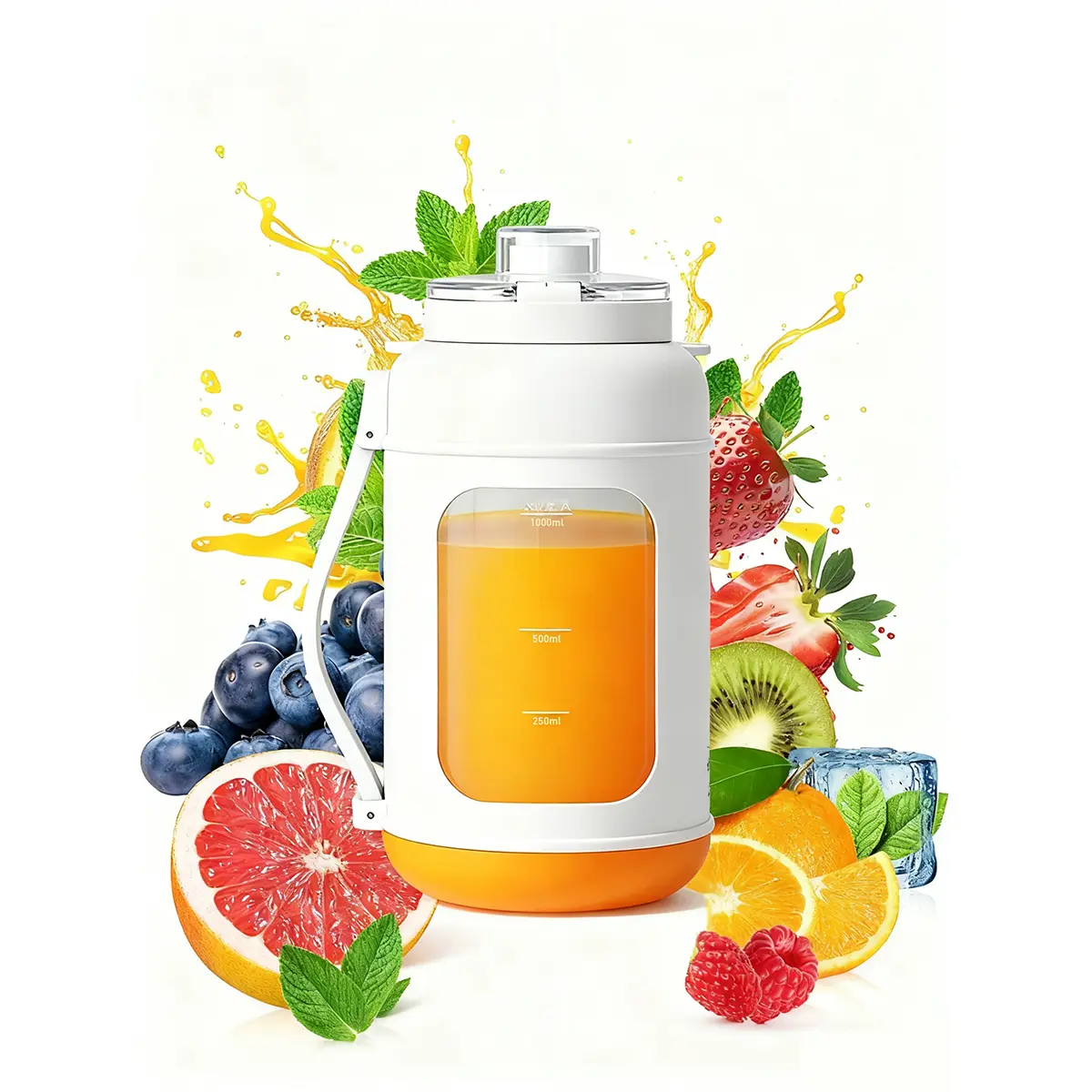Cordless USB-Rechargeable Portable Juicer Blender (700ML/1000ML Stainless Steel), USB Port-Enabled Compact Form Centrifugal Juicers, Smoothie Maker, Lightweight, Leak-Proof Lid, Easy-Clean On-the-Go Mixer, Household Kitchen Appliance Gift, Usb Rechargeabl