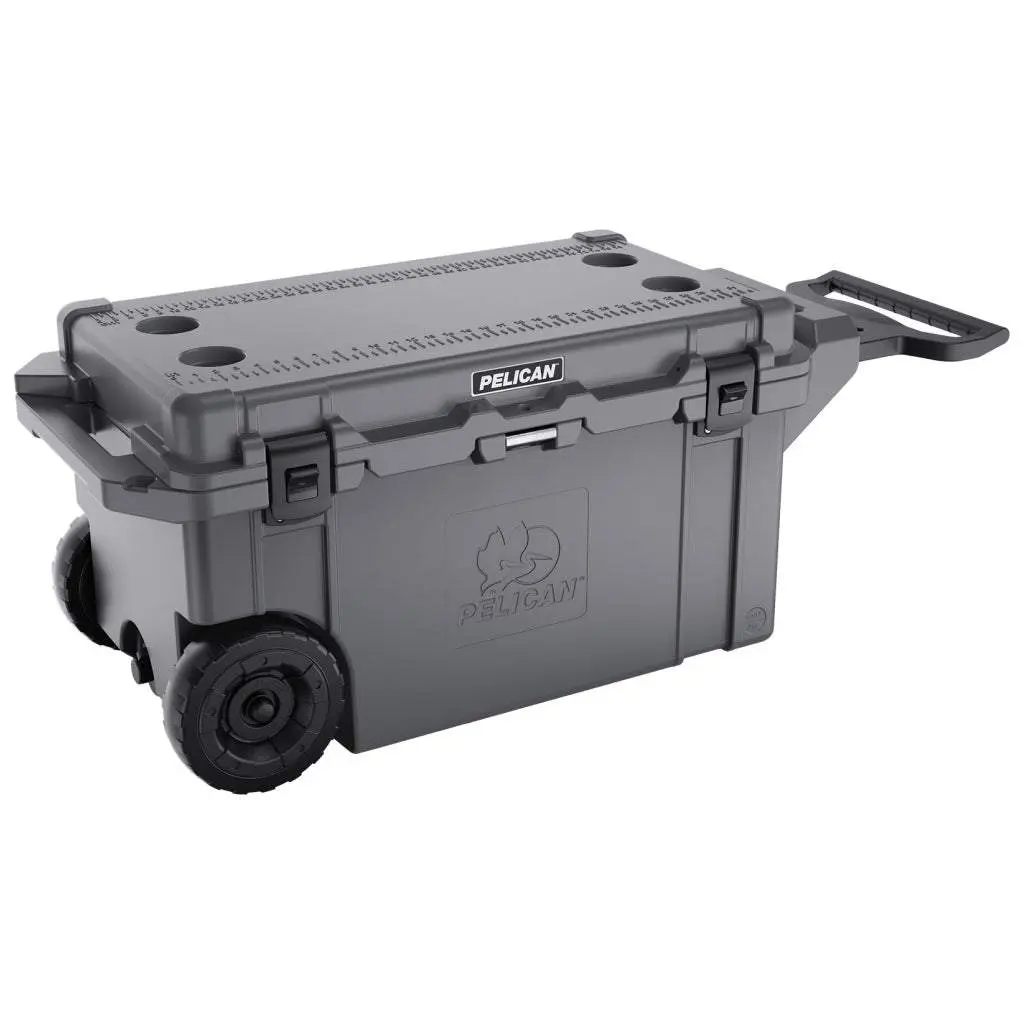 Pelican 80QT Elite Wheeled Hard Cooler, Heavy-Duty Ice Retention Cooler with Bear-Proof Design & Lifetime Warranty, Ice Box, Beverage Cooler