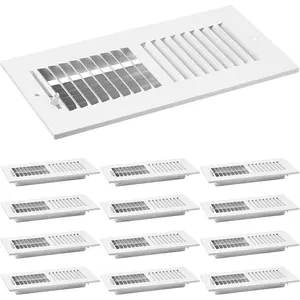 12 Pcs 4 x 10 Inch (Size) air Vent Cover Ceiling Register Grill Duct Opening Air Supply Diffuser 2 Way Sidewall Ceiling Vent Covers Inlet Manual Adjuster for Home, White
