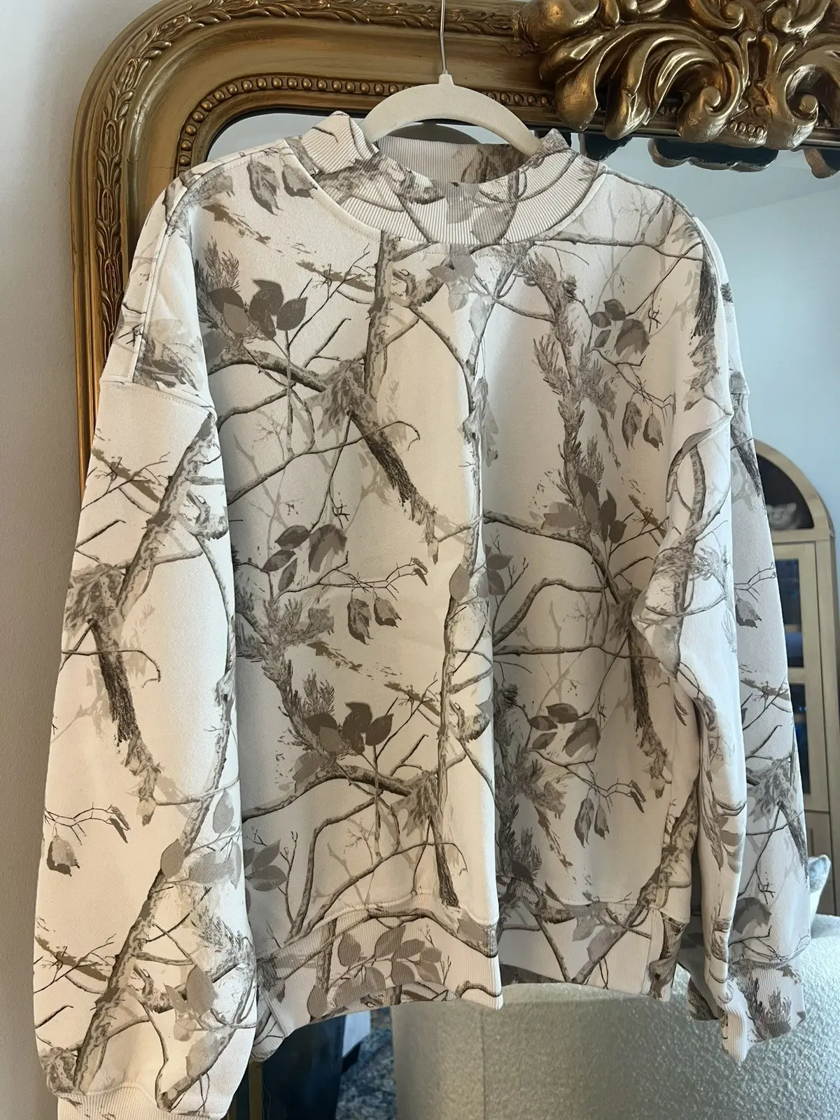 Camo Long T-Shirt Casual Camo Sweatshirt Y2K Maple Leaf Sweater