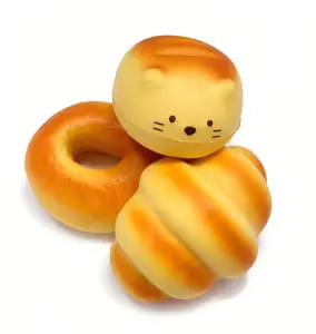 Bread Squishy Toy Set, Slow Rising Soft Squeeze Stress Relief Fidget Toy, Cute Sensory Desk Toy for Kids Adults, for School Office Home