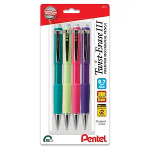 Pentel Twist-Erase III Mechanical Pencil, 4-packs