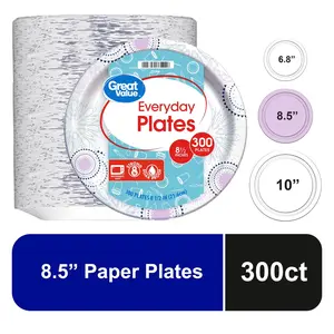 Great Value Disposable Paper Plates - 8.5 in, 300 Count, Home & Festive Party Disposable Tableware