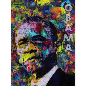 Barack Obama Poster Color Art Print (18"x24")
