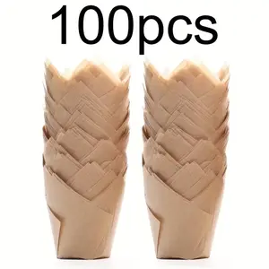 Elegant Tulip Cupcake Liners, Oil-Proof Baking Cups, Bakeware, Standard Size, Perfect for Muffins, Birthday Parties, Weddings, Holidays