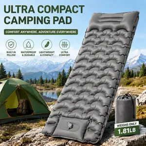 Hikenture Camping Sleeping , Extra Thick 5 Inch Camping Mat, Built-in Foot Pump Inflatable Sleeping ,Compact for Camping BackpackingHiking Traveling Tent, camp gear, road trip ,cot pad, inflation Pump air pillow,Summervibes