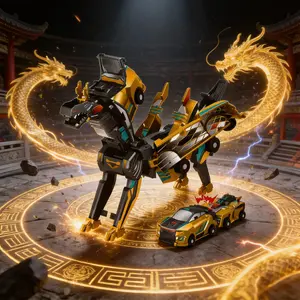 Crash & Combine! 2 Cars Transform into a Pegasus Dragon Toy