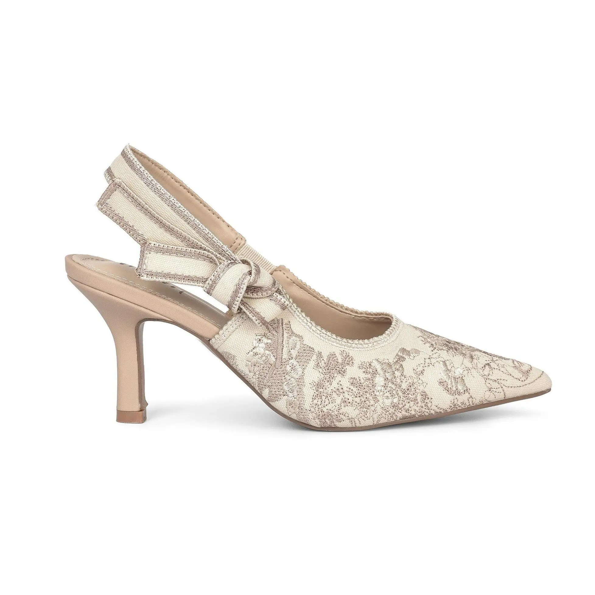 SOLANA Floral Print Elegant Heel Slingback Slip-On Pointed Toe