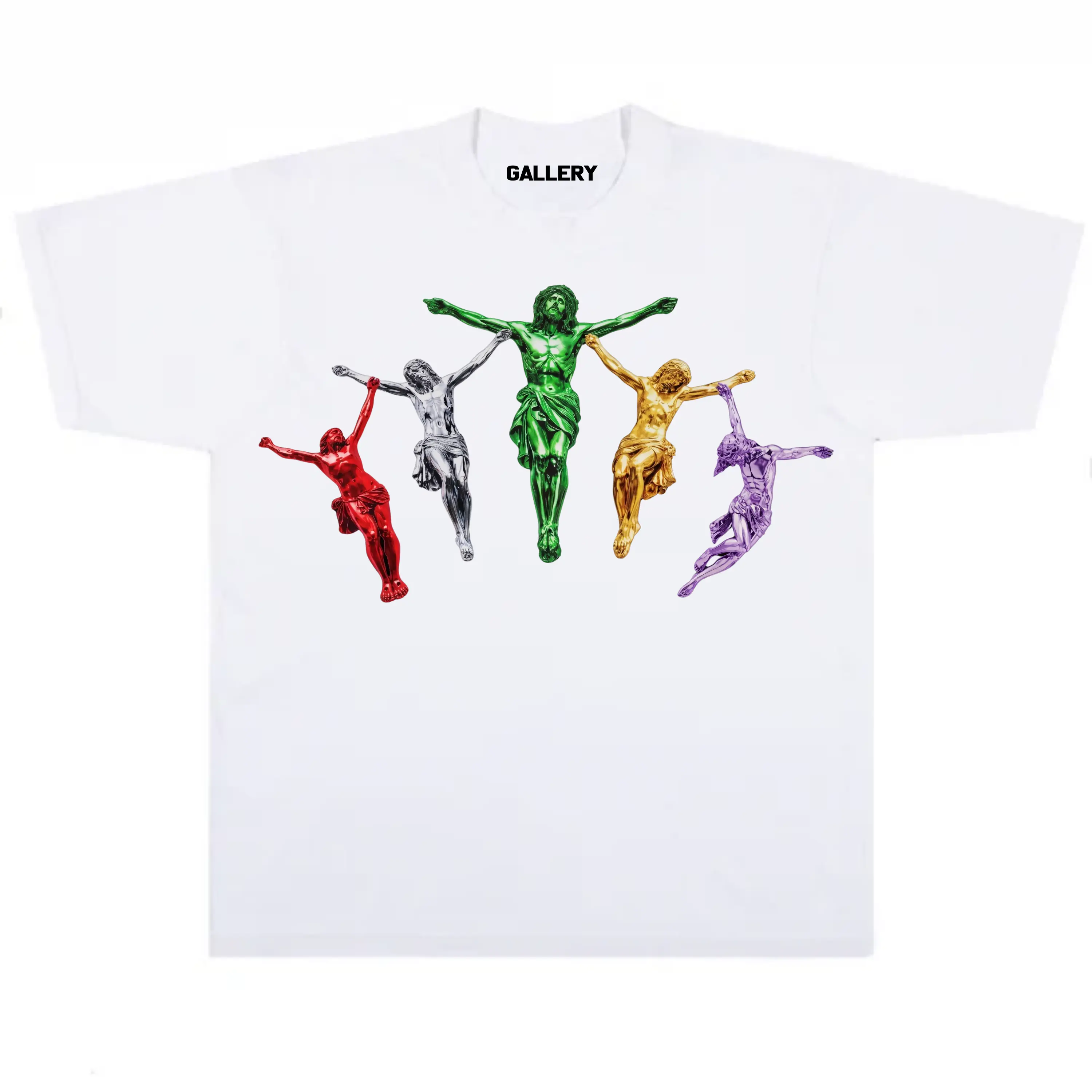Metallic Jesus Graphic T-Shirt