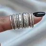 【Black Friday】12-Piece Boho Style Stackable Ring Set for Women, Vintage Distressed Rings for Parties & Vacations, Trendy Fashion Jewelry, Elegant Accessories