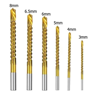 Titanium Coated Drill Bit Set 3/4/5/6/6.5/8mm Spiral Screw Metric Composite Tap Drill Bit Twist Drill Bits For Cutting Drilling Core Drill Bits